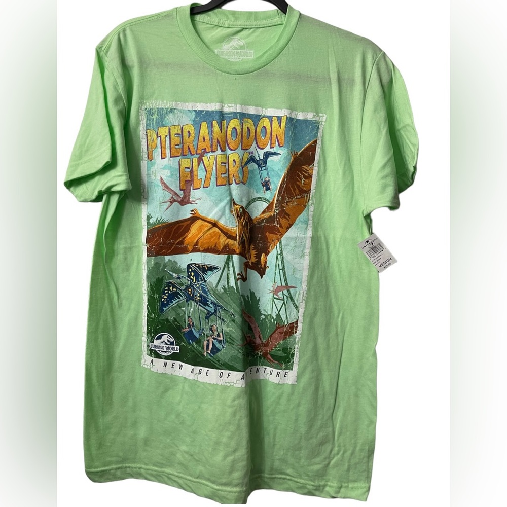Jurassic World Universal shirt. Lime green